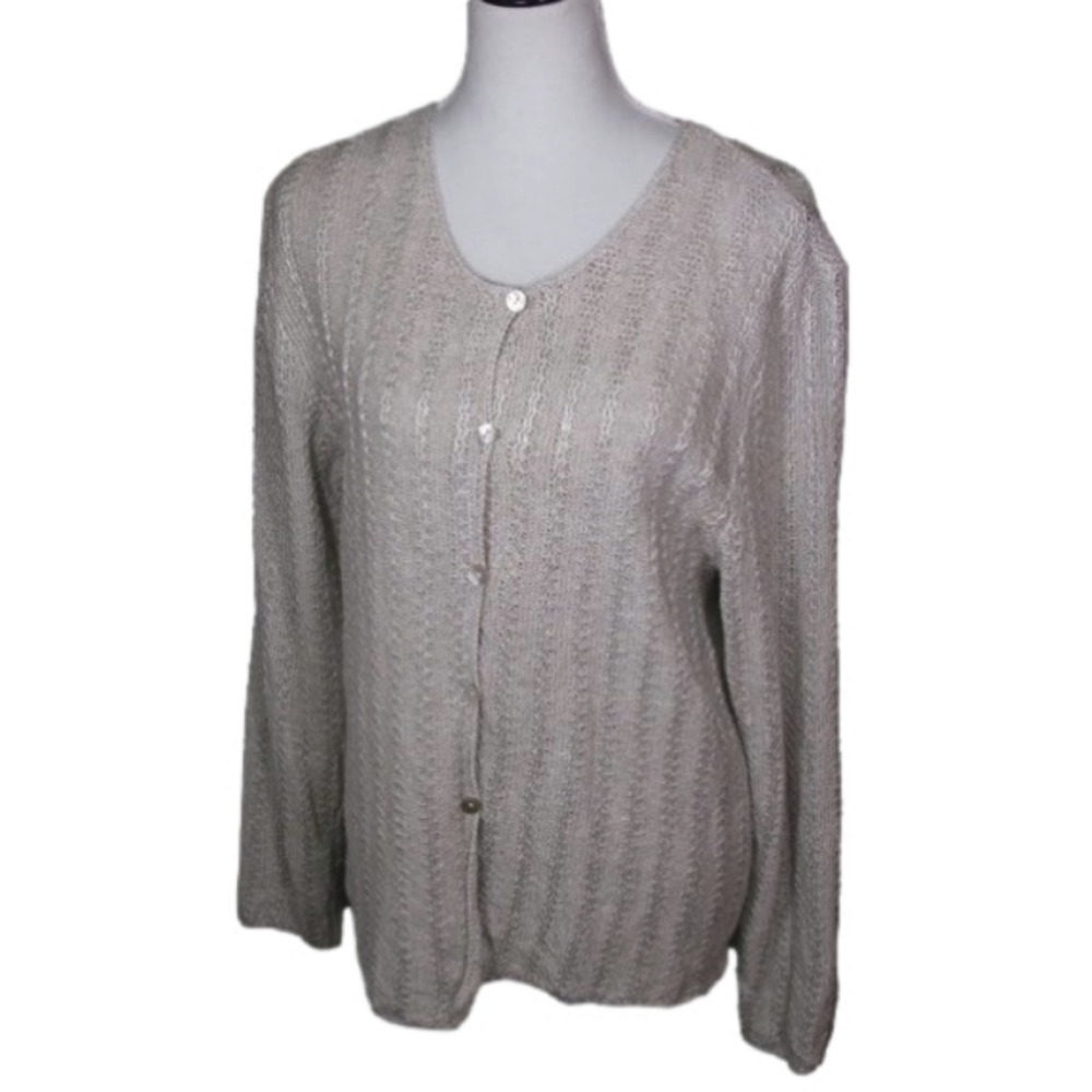 Style & Co. Beige Lightweight Linen Cardigan Size XL
